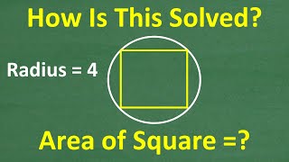 A circle with an inscribed square – can you find the area of the square [upl. by Krein144]