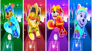 Paw patrol Super pups Chase Vs Rubble Vs Marshall Vs Everest  Tiles Hop EDM Rush [upl. by Ellette]