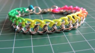 Tutorial Pulsera de cadena con cola de raton fluor DIY Bracelet chain fluor [upl. by Anoif]