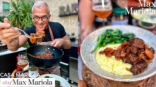 SPEZZATINO di CARNE di BISONTE con PURÈ di PATATE e spinaci saltati  Ricetta Chef Max Mariola [upl. by Noyes]