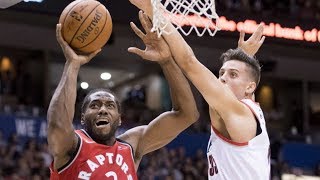 Kawhi Leonard Raptors Debut Preseason Blazers vs Raptors 201819 [upl. by Haida]