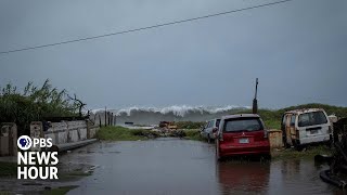 Jamaica pounded by winds and rain as Hurricane Beryl brushes island [upl. by Ordnagela]