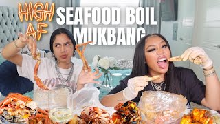 HIGH SEAFOOD BOIL MUKBANG QampA SNOW CRAB LEGS DELTA MUNCHIES  MORE [upl. by Blackburn]