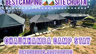 Best camping🏕️🏕️side chopta chaukhamba camp stay choptacamping choptatungnath travel onlinebook [upl. by Sophronia278]