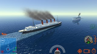 RMS Aquitania vs Cruise Ship  Ship Handling Simulator  Ship Mooring 3D [upl. by Hannahoj28]