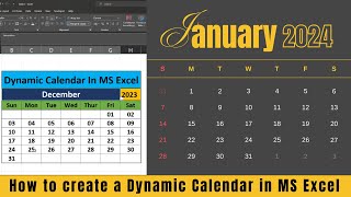 HOW TO MAKE A DYNAMIC CALENDAR IN EXCEL Tutorial [upl. by Chitkara]