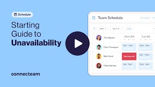 Connecteam  Job Schedule  Starting Guide to Unavailability [upl. by Adnarahs]