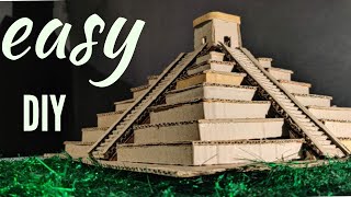 Cómo hacer con cartón el mejor templo maya how to make the Mayan Temple with cardboardDIY Pyramid [upl. by Jonme966]