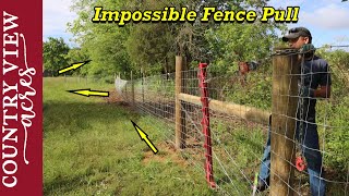 We really struggled with this last fence pull Stretching fence around corners never works well [upl. by Chloras]