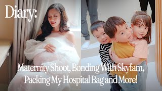 Diary Maternity Shoot Bonding With Skyfam Packing My Hospital Bag and More  Camille Co [upl. by Simonsen]