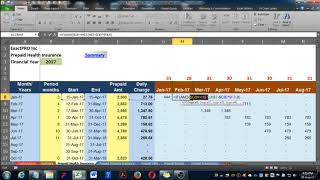 003 Formulas Update for Exact Date Prepaid Exps Amortisation Part 1 [upl. by Annawal]