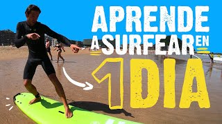 APRENDE A SURFEAR 🏄🏻 en 1 DÍA El MEJOR MÉTODO  y MÁS RÁPIDO💪 [upl. by Wilmar]