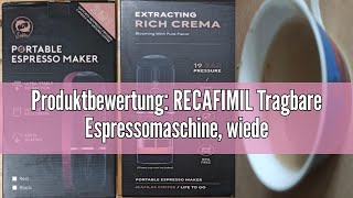 Produktbewertung RECAFIMIL Tragbare Espressomaschine wiederaufladbar elektrisch 12 V EinKlick [upl. by Silvers]