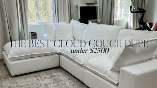 The Most Affordable Restoration Hardware Cloud Couch Dupe Under 2500  How to Clean a White Couch [upl. by Ikiv]