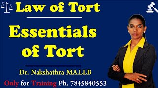 Essentials of law of tort  Tamil I DrACNakshathra  Nakshathras Memory Academy [upl. by Anemolif]