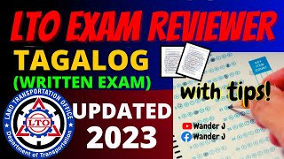 LTO EXAM REVIEWER FOR DRIVERS LICENSE  TAGALOG with TIPS  Wander J [upl. by Latnahs858]