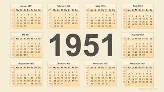 Kalender 1951 [upl. by Ecela]