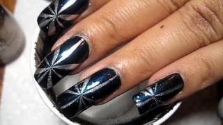 Christmas Star of Bethlehem Water Marble  DIY Nail Art Tutorial [upl. by Lasky]