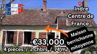 ENG SUB Indre Centre France  € 33000  Maison berrichonne 4 pieces 74 m2 terrain 887 m2 [upl. by Doehne288]