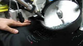 Semi automatic hotfix rhinestone machine VHS540N [upl. by Ahsiekram856]