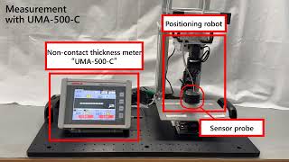 High precision thickness measurement by rough positioning Noncontact thickness meter quotUMA500Cquot [upl. by Ahsieyk]