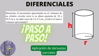 Diferenciales  Cálculo multivariable  incremento de volumen en un cilindro [upl. by Germain]