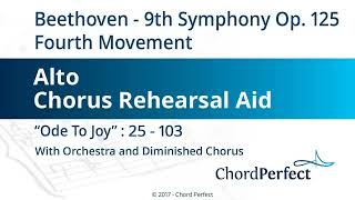 Beethovens 9th Symphony Op 125  4th Movement  Ode to Joy  Alto Chorus Rehearsal Aid [upl. by Arsuy]