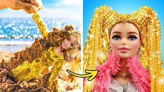 WE FOUND BARBIE IN THE SAND 😱 Extreme Makeover From Mermaid To Doll By Yay Time STAR [upl. by Nnaeus]