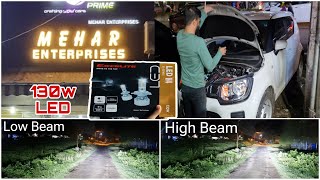 Led Head light upgrade in Ignis  Excelite 130W [upl. by Enegue]