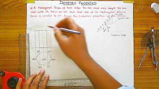 Isometric projection of Hexagonal prism English [upl. by Prue292]