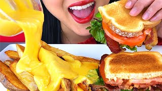 ASMR CHEESY FRIES amp BLT SANDWICH NO TALKING EATING SOUNDS  ASMR Phan [upl. by Granny]