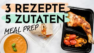 3 GESUNDE REZEPTE mit wenig Zutaten  Meal Prep zum Abnehmen [upl. by Locklin]