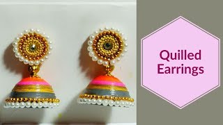 Paper Quilling Earrings  Quilled Earrings Jhumka making  Quilled Jewelry  Quilling Jumka Tutorial [upl. by Aciram]