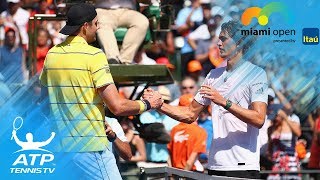 Two breathtaking Isner vs Zverev rallies Miami Open 2018 Final [upl. by Howund]