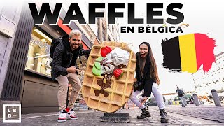 🇧🇪 Comiendo WAFFLES y GOFRES en BÉLGICA por primera vez  EUROPA 2022 🇪🇺 [upl. by Ayerim831]