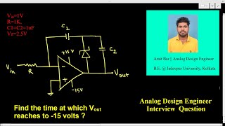 Analog Design Interview questionOp amp capacitor and zener diode in one circuits [upl. by Nosned]