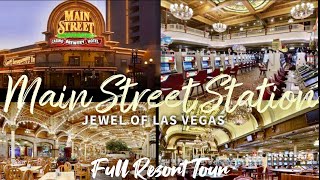 Main Street Station full tour Las Vegas downtown Hotel and casino Garden Court buffet [upl. by Malchus]