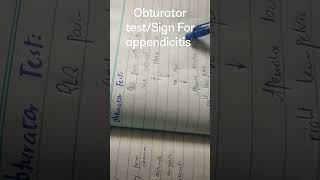 obturator signExamination of appendicitisdiagnosis of appendicitis appendicitis medico [upl. by Keithley]