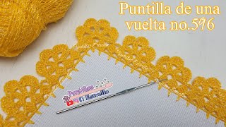 Puntilla de una vuelta 🌼 no 596 Puntillas Estrella 🌟 [upl. by Mosenthal]