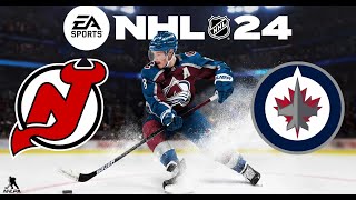 NHL 24 PS5  2025 Season Devils 940 vs Jets 950 [upl. by Akalam498]