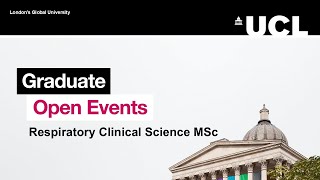 Respiratory Clinical Science MSc Graduate Open Event  4 December [upl. by Polak]