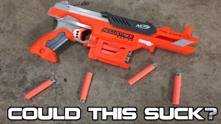 Nerf NStrike Elite Accustrike Falconfire Review and Chronograph Testing  Walcom S7 [upl. by Peirsen]