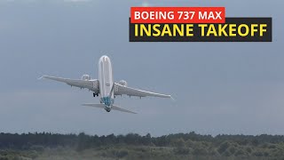 Boeing 737 MAX takes off almost vertically [upl. by Omidyar]