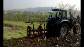 New Holland TS90 con bivomere Vogel noot euromat [upl. by Conard]