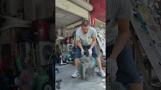 Motor disassembly by strong man workers engineering machinary machineengineering [upl. by Elyak]