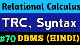 Tuple Relational Calculus  tuple relational calculus in dbms  tuple relational calculus in hindi [upl. by Ennairb]