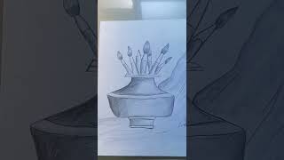 Pot water brush art sketch 💕 please like and subscribe ❤️❤️ [upl. by Ardnot]