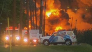 Quebec fire Massive explosion after train derails in LacMegantic [upl. by Felske]