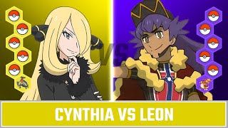 Champion Pokemon Battle Cynthia vs Leon [upl. by Farrar]