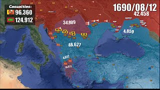 The Great Turkish War 1683 Every Day With Army Sizes Unit [upl. by Kanter196]